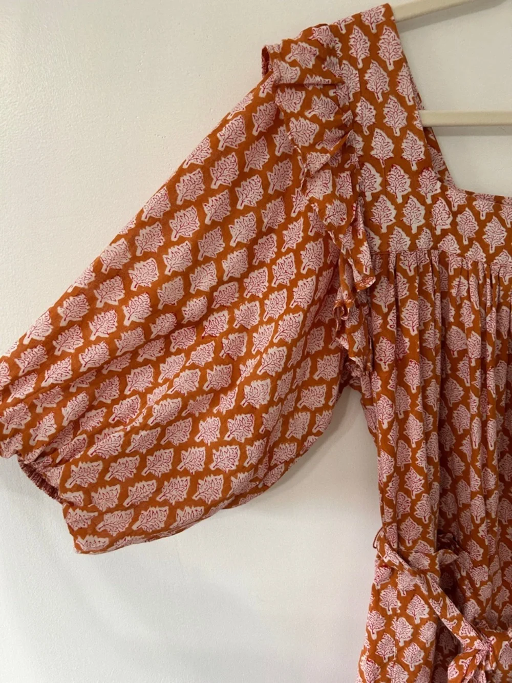 Emerson Fry India Collection Adelina Dress Women’s M Bell Sleeve Ruffle Mini - Picture 4 of 15